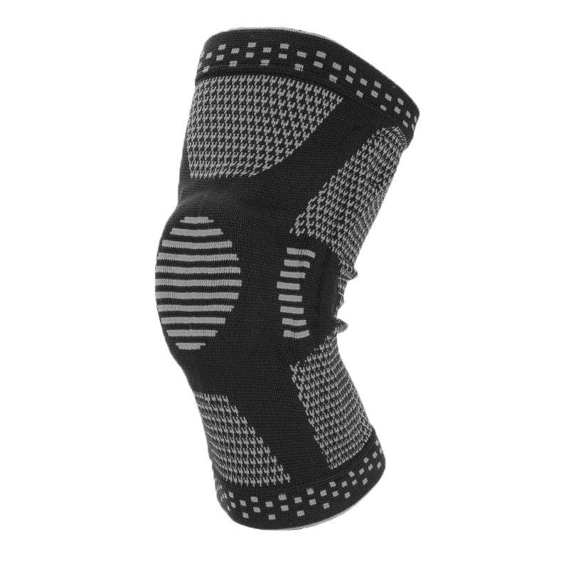 Black 1 Piece Spring Support Silicon Spring Knee Pad Thickened Knee Protector Sports Safety Protection Kneepad with 4 Colors - Color: Black