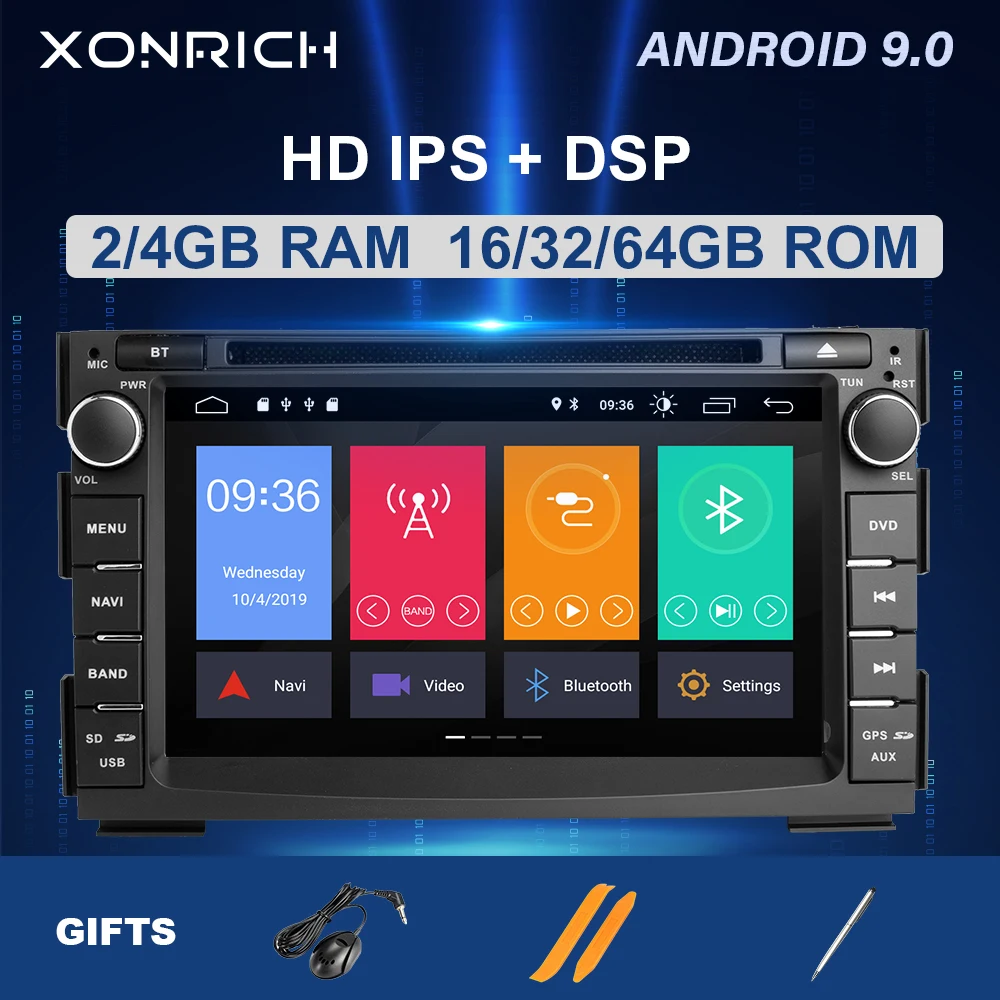  IPS DSP 4G 64GB 2 Din Android 9.0 Car Multimedia DVD For KIA Ceed 2009 2010 2011 2012 auto radio GP