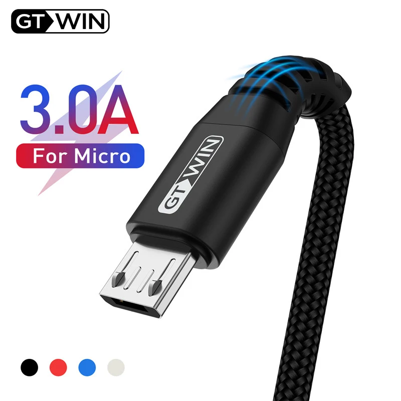 GTWIN Micro USB кабель 3A Быстрая зарядка для samsung S7 J5 J7 1M 2M Microusb кабель для передачи данных для Xiaomi Redmi Note 5 A кабели