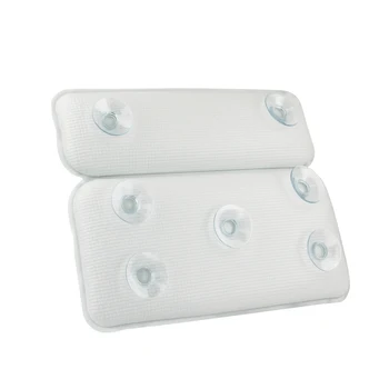 

Hot 1 Pcs SPA Bath Pillow Non-slip Soft Waterproof Headrest Suction Cups Soft 2-Panel Design for Shoulder And Neck Support