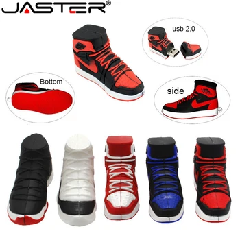 

JASTER Fashion hot selling creative U Disk 2.0 64GB 32GB 16GB 8GB 4GB cartoon Nike Jordan sneakers real capacity USB flash drive