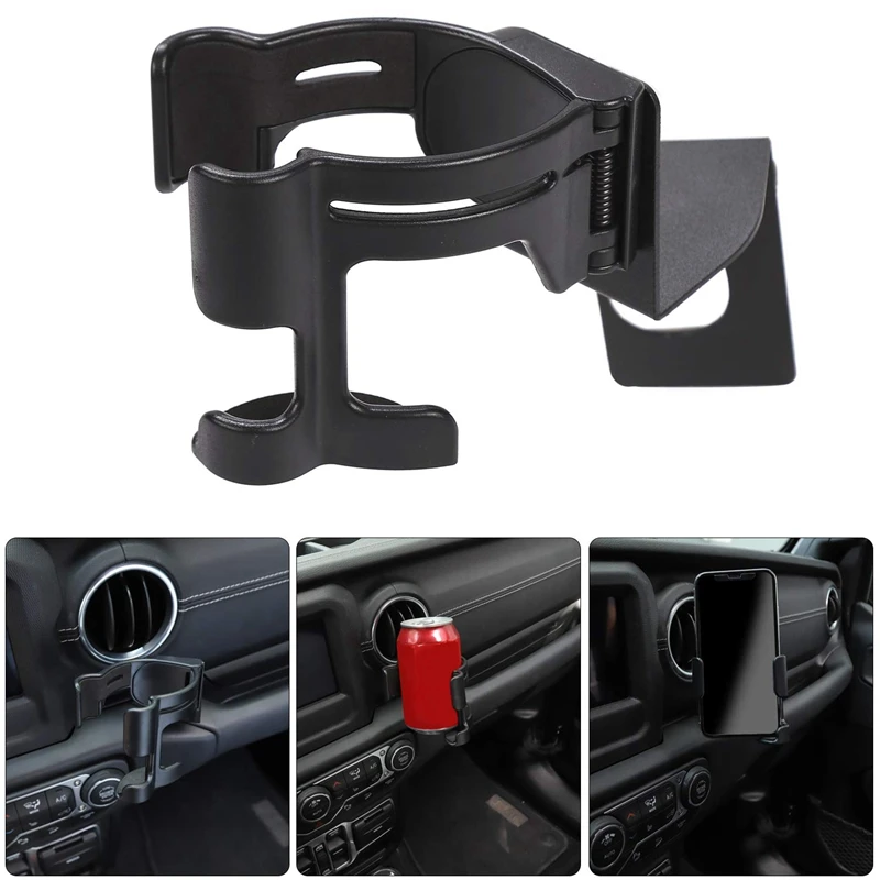 Multi Function Drink Cup Phone Holder,2 in 1 Bolt On Stand Bracket Organizer for 2018 2019 Jeep