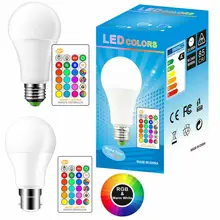 

Led Bulb E27 A60 RGB Remote Control Light Bulb With 24 Button Remote Control Home Office Interior Decoration Energy Saving Lamp
