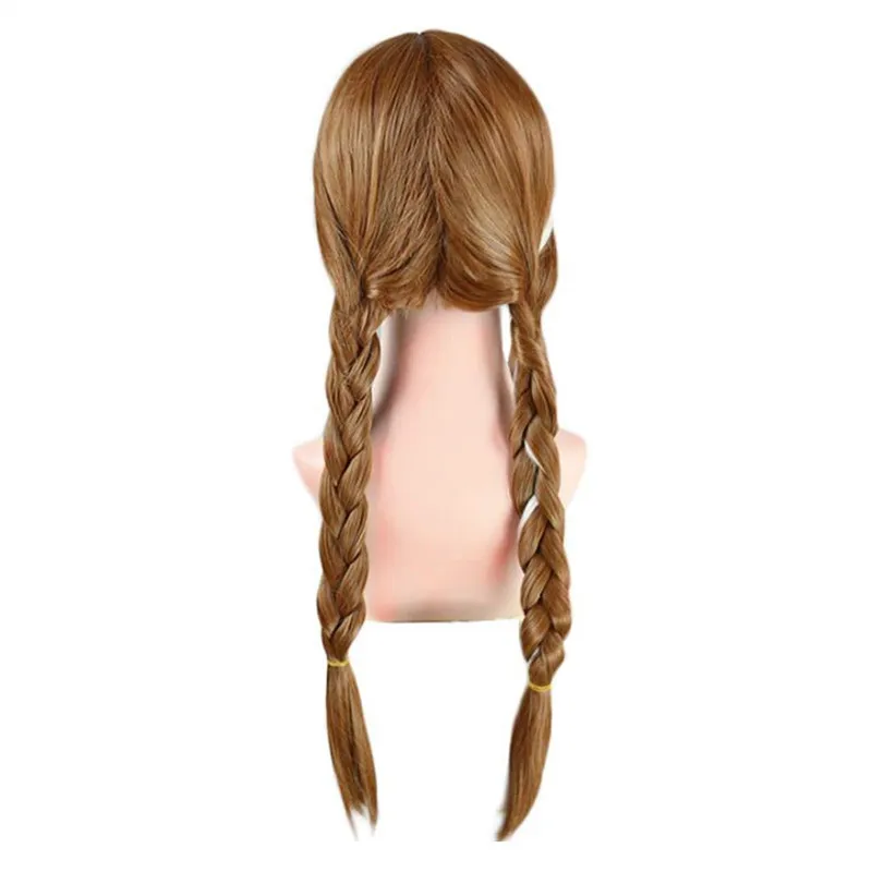Ebingoo Anime Cosplay Princess Anna Wig Blonde Brown Braided Synthetic Fake Hair Halloween Costume Wigs for Adults