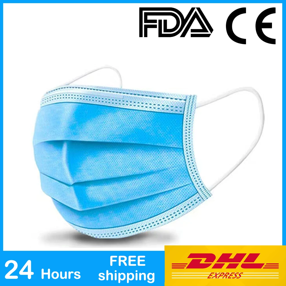 

DHL 150pcs Face Mask Anti-Pollution 3 Ply Protection Face Mask Mouth Masks Disposable Nonwoven Mask Disposable Hygiene Mask