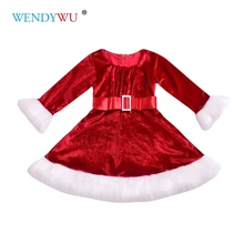 WENDYWU/рождественское платье для девочек; Детские платья для свадебной вечеринки; рождественское праздничное платье принцессы; флисовое платье принцессы для девочек