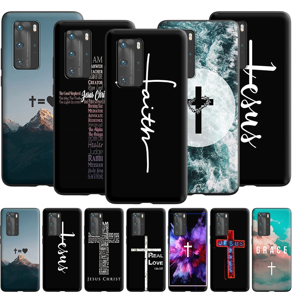 Силиконовый чехол Bible Jesus Christ Christian Cross для Huawei P40 P30 P20 P10 Pro Lite P Smart Z 2019 Max | Мобильные
