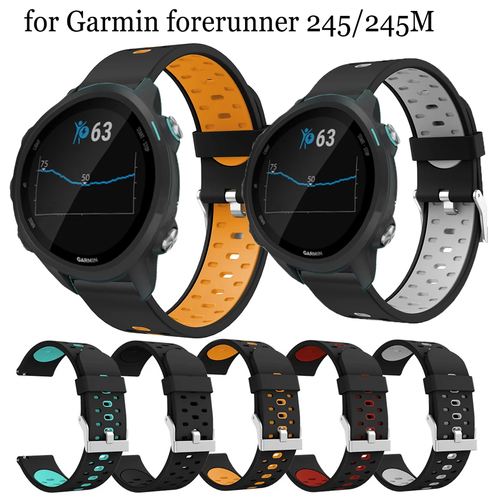 

New 20mm Bracelet Band For Garmin venu Forerunner 245M 645 245 Vivoactive 3 Smart Watch Sport Silicone Wrist Strap Accessories