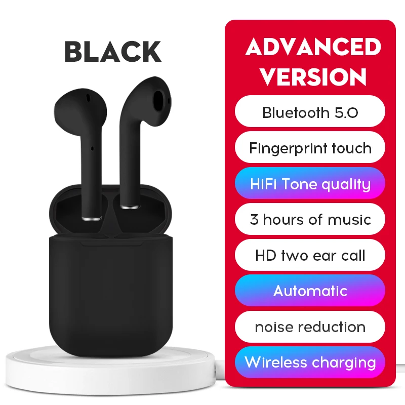 Y100S tws оригинальные матовые беспроводные Bluetooth наушники, мини наушники с микрофоном, зарядная коробка, Спортивная гарнитура для смартфона - Цвет: black