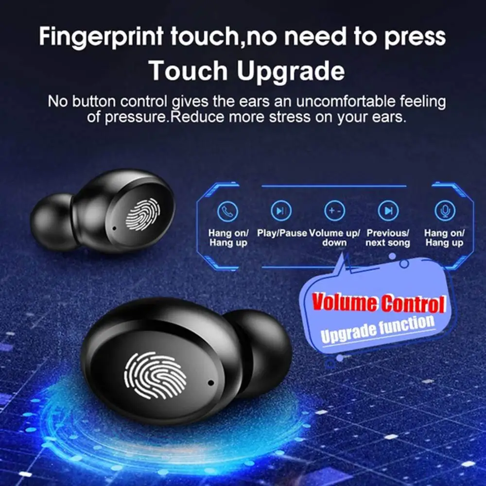 TWS беспроводные Bluetooth наушники V5.0 с сенсорным управлением спортивные для бега