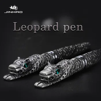 

1Pcs Jinhao Snow Leopard Silver Fountain Pen Ink Pen Converter Filler Medium Nib Stationery Office school supplies Writing Gift