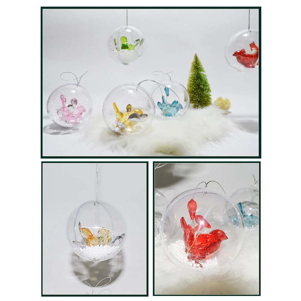 New Christmas Transparent Balls DIY Bauble Xmas Tree Decorations Ball Hanging Ornaments Home Party Decor Supplies New O11
