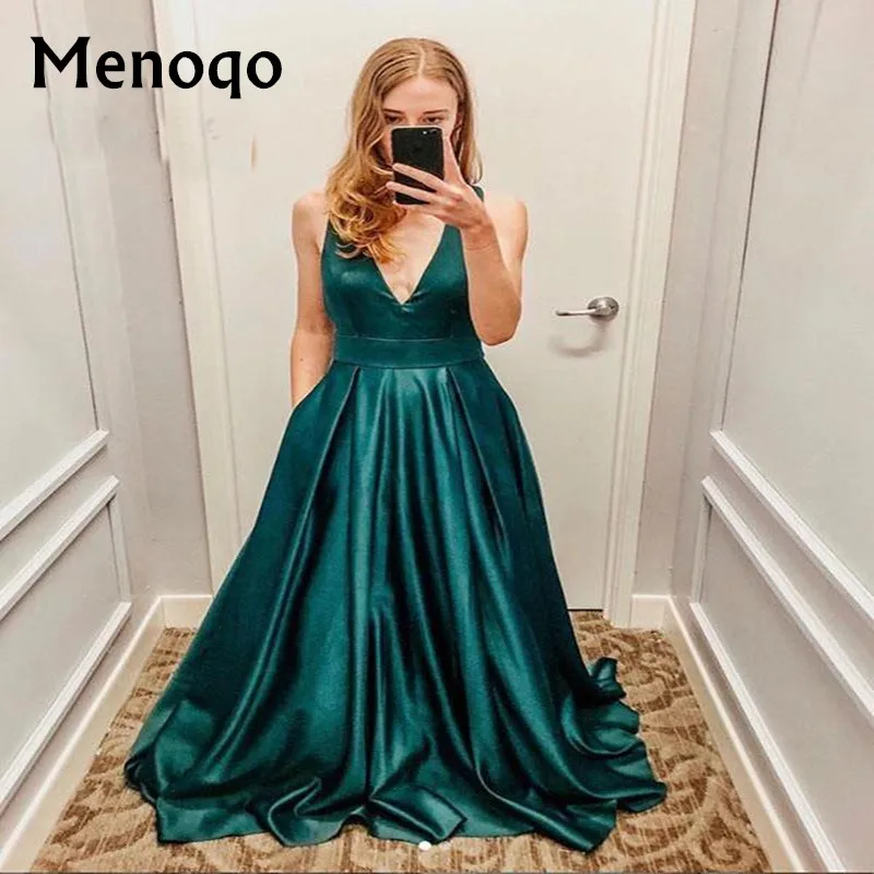 same as picture Длинное вечернее платье атласное Формальное длиной до пола платье со шлейфом Вечерние платья Vestido De Noche - Цвет: same as picture