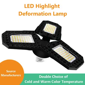 

20W 30W LED Garage Light Deformable Ceiling Light Indoor for Garage Workshop Industrial Lighting E27 LED light bulb