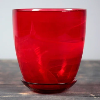 

Flower pot with tray No. 4, alabaster, ruby, 2 L 607696