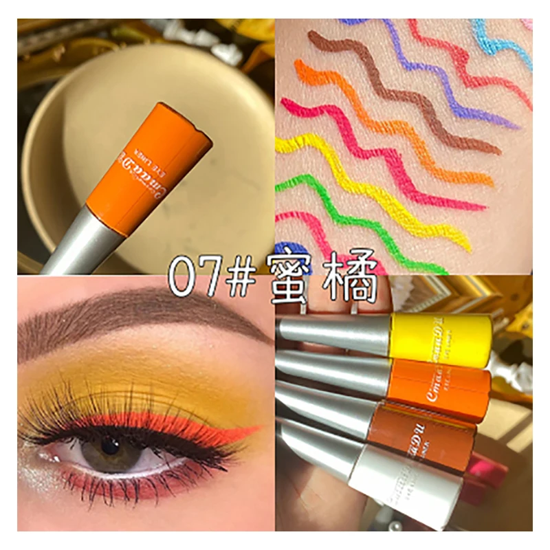 07 Orange Матовая Noen красочная подводка для глаз карандаш супер водонепроницаемый стойкий макияж жидкая подводка для глаз синий зеленый белый глаза Косметическая ручка - Цвет: 07 Orange