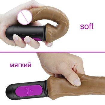 Heating USB charging Vibrator for Woman 10 speed Can bend Soft huge dildo Penis G Spot Vagina anus Masturbator Sex Toy for adult 3