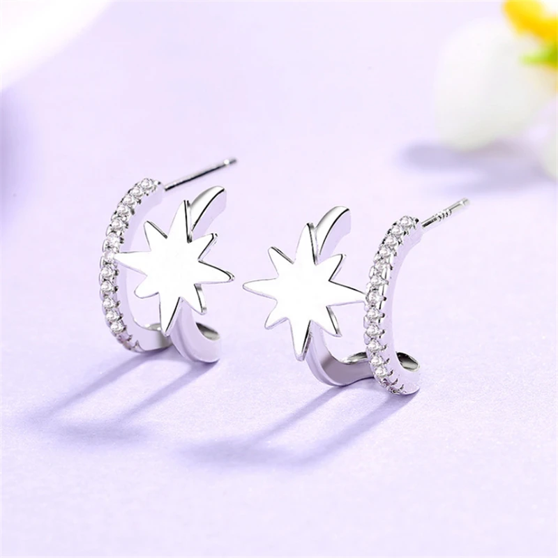 Двухслойные серьги из стерлингового серебра 925 пробы, серьги со стразами, серьги-гвоздики, маленькие крошечные шикарные циркониевые серьги Камни для женщин