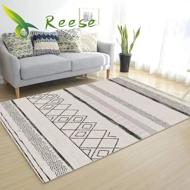 Carpet Rug For Living Room Modern Simple Geometric Wood Floor Rug