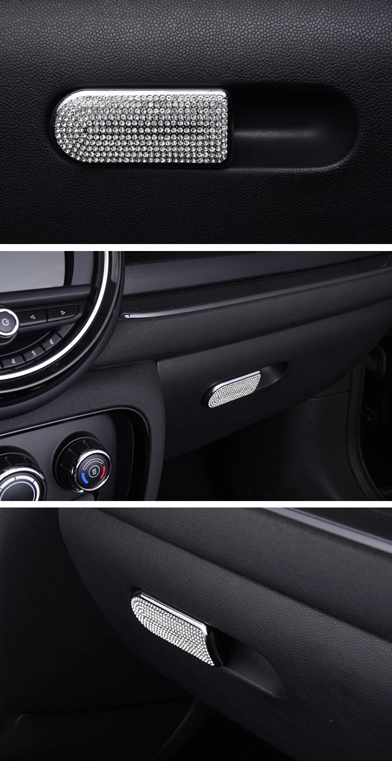 Для MINI Cooper ONE JCW f54 f55 f56 f60 бардачок стильные аксессуары для автомобиля внутренняя коробка для хранения автомобиля Стразы декоративная наклейка
