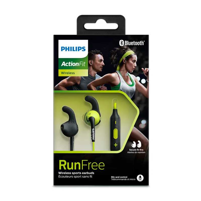 Green with box Оригинальные Наушники Philips SHQ6500 в ухо беспроводные bluetooth-наушники спортивные водонепроницаемые наушники с микрофоном Функция шумоподавления - Цвет: Green with box