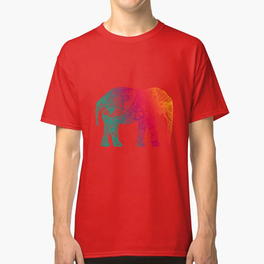 Warm Elephant T shirt circles elephant watercolor paisley floral flower rainbow pastel animals