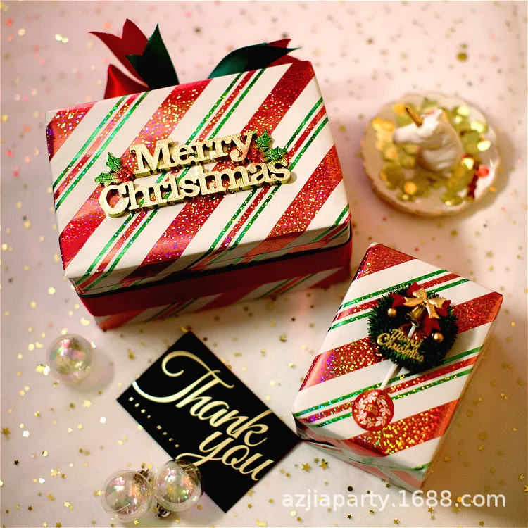 

10pcs Christmas Gift Wrapping Paper 70x50cm Waterproof Shiny Bouquet Packaging Material for Home Decoration