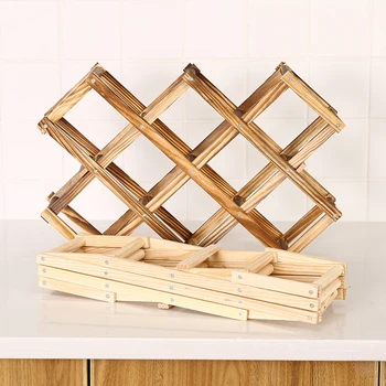 

Creative Wooden foldable DIY adjustable red wine rack holder 3/5/6/10 Bottle Holder Bar Display Shelf Home Storage decoration