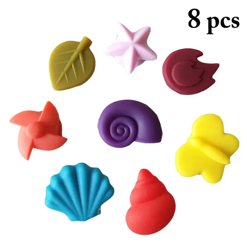 8pcs/set Mini Cute Wine Glass Charms Silicone Assorted Types Wine Glass Marker Tag Bar Accessories