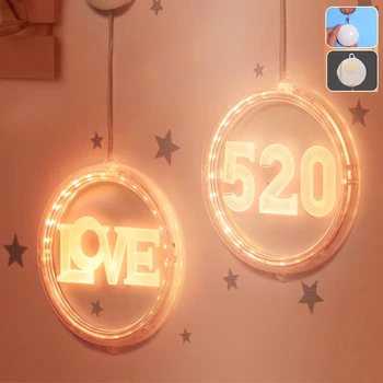 

1PC LED Number and Letter Disc Hanging Light for Birthday Wedding Christmas Party Home Decorations Lights Baby Shower Supplies