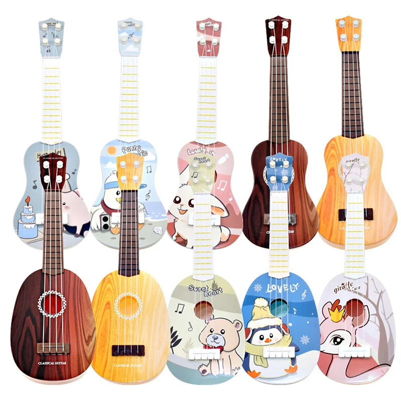 1pcs Kids Funny Ukulele Instruments Child Montessori Musical Toys Cute Gifts 