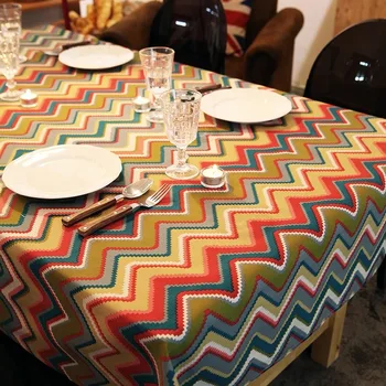 

1 Piece Geometric Pattern Table Cover Household Dining Table Cloth Rectangular Tablecloth For Hotel Banquet Anti-dirty Cover