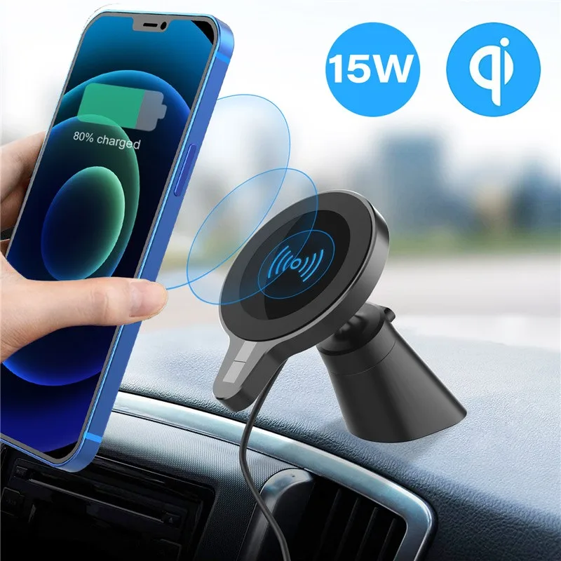 Magnetic Wireless Car Charger Mount Stand for iPhone12 Pro/Mini/Max Magsafe Fast Charging Wireless Charger Car Phone Holder