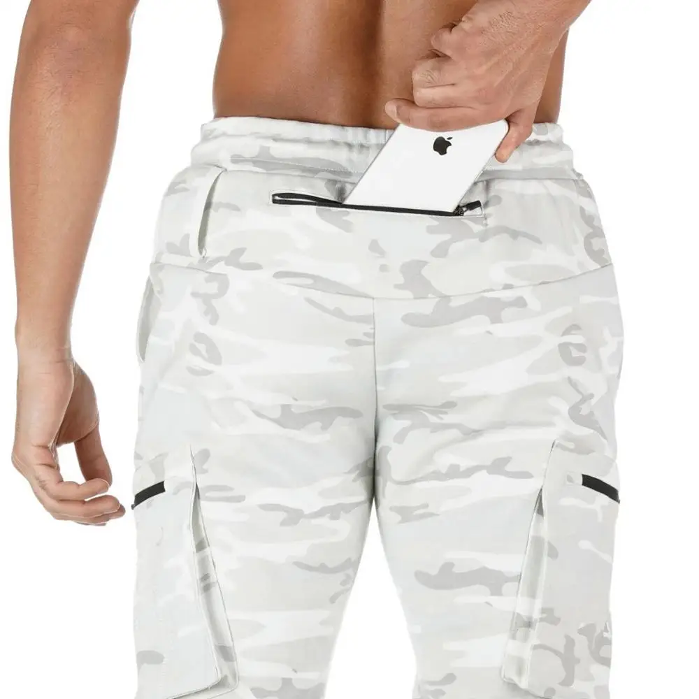 

Men's jogging pocket design sweatpants New cotton camouflage men's fitness multi-pocket jogging pants fashion training suit