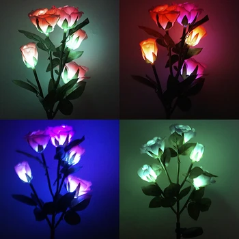 

Driveway Simulation 5 LEDs Solar Light Pathway Rose Flower Garden Decoration