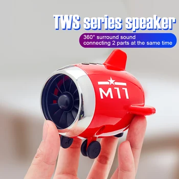 

M11 TWS Bluetooth Speaker Portable Mini Speaker Cars Bathroom Office Fashion Waterproof SD USB Metal Aircraft Design Speaker