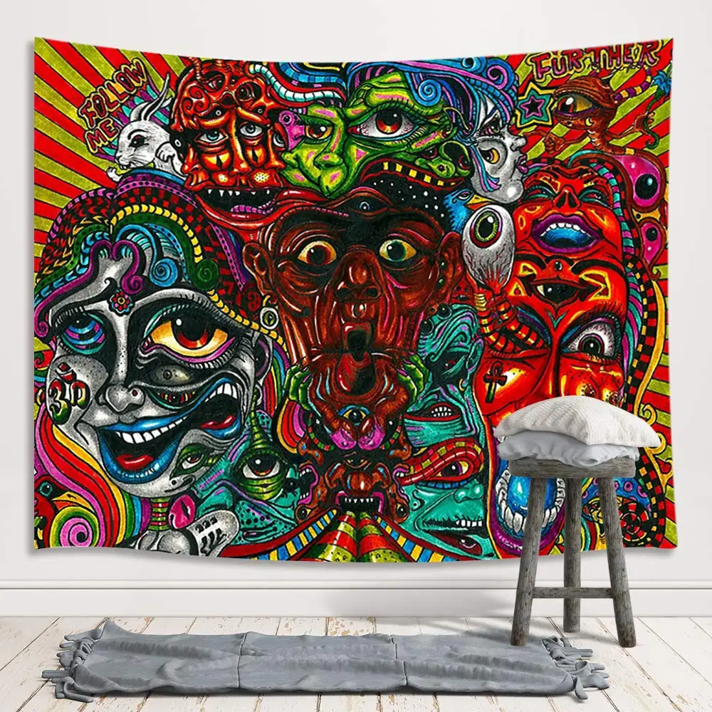 Абстрактный Trippy Arabesque Ретро загадочный узор обновления гобелены настенные Висячие для спальни Колледжа Общежития