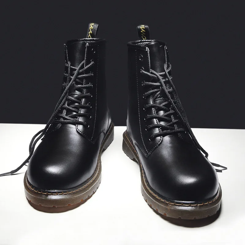 

Star Style MEN'S SHOES High Shoes Eight Hole Martin Boots Worker Boot Small Leather Shoes Big Head Shoes