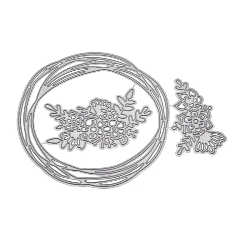 

Flower Wreath Metal Cutting Dies Stencil Scrapbooking DIY Album Stamp Paper Card Embossing Decor Craft