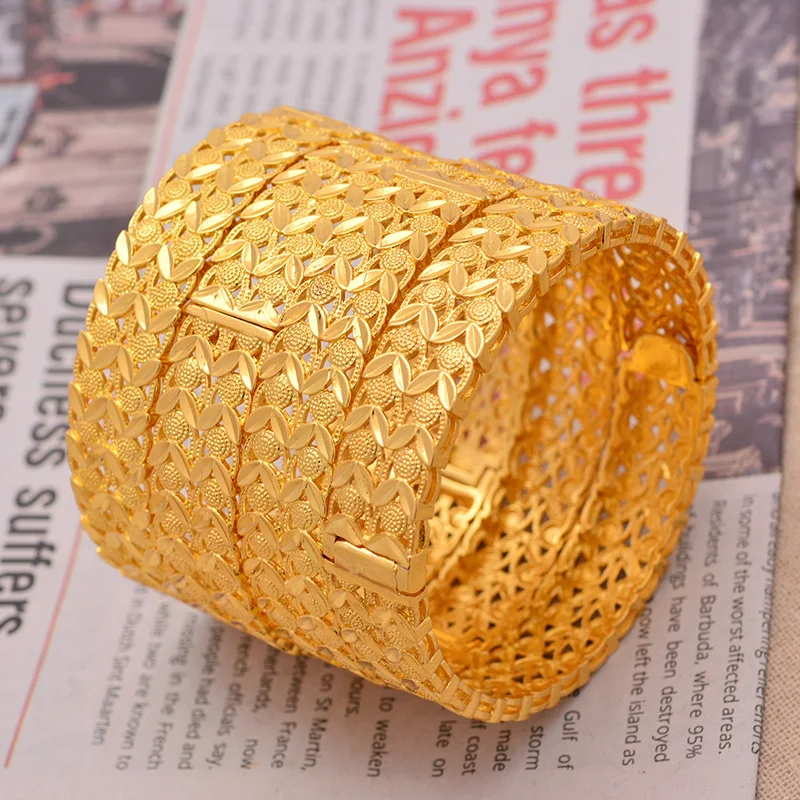 

Nigeria Oman 4pcs Dubai Gold Color Bangles For Women Arab African Gold Color Bracelet Jewelry Middle East Wedding Gifts