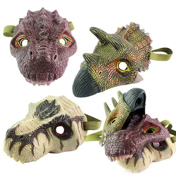 

Silicone Kids Mask Animal Dinosaur Halloween Realistic Dinosaur Mask Carnival Character Fun, Prank Festive party props