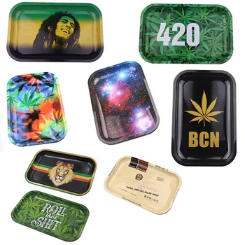 

Roll That Shit Tinplate Metal Rolling Tray HD Pattern Printed Tobacco Cigarette Holder Smoking Accessories