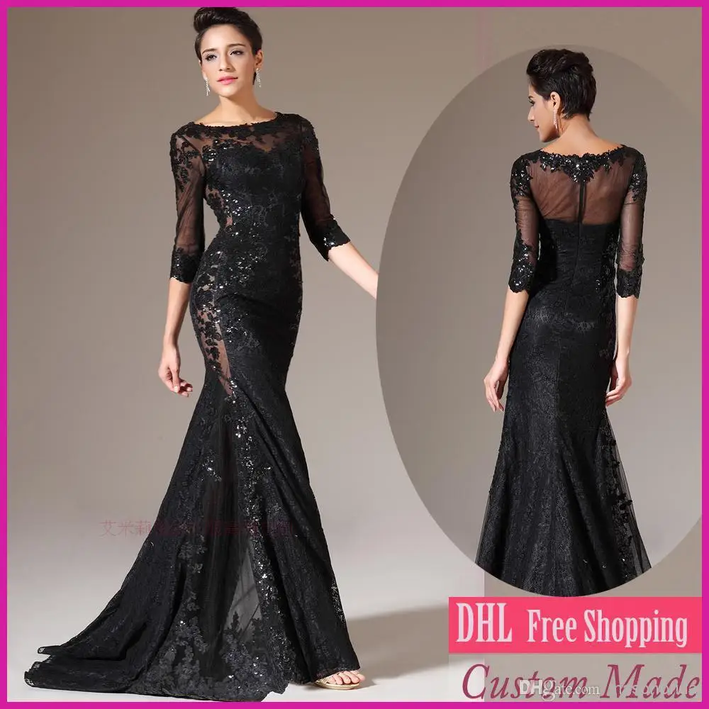 Бесплатная доставка халат de soiree 2014 новые модные пикантные Длинные рукава vestido festa
