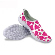 HYCOOL/Женская обувь с принтом арбуза из мультфильма; Женская легкая обувь из сетчатого материала; дышащие женские кроссовки; прогулочная пляжная обувь