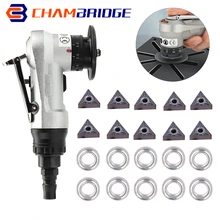Mini máquina de chanfrar pneumática portátil, máquina de corte de metal em 45 graus com 10 peças de lâminas e rolamentos