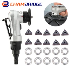 Mini máquina de chanfrar pneumática portátil, máquina de corte de metal em 45 graus com 10 peças de lâminas e rolamentos