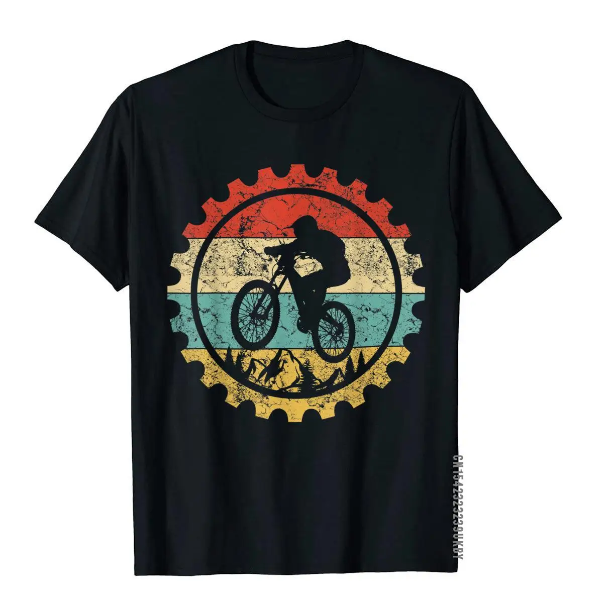 Mountain Biking Gear Retro Vintage Bicycle Bike Rider Gifts T-Shirt__A10948black
