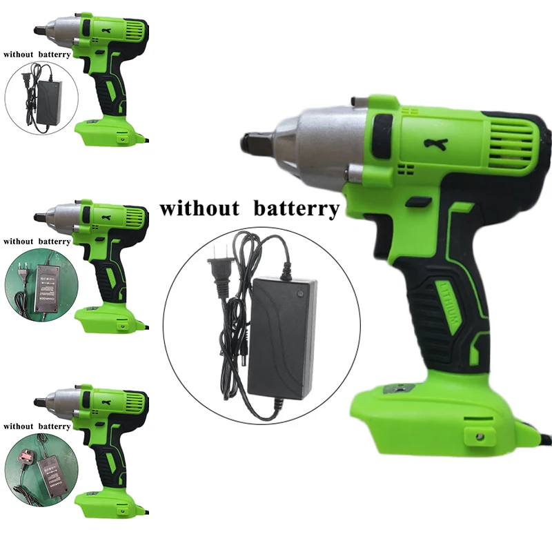 

1pcs Electric Wrench+1pcs Charger 128V 16000mah 0-3400 Rpm Rechargeable Cordless Impact Brushless US/UK/EU Plug