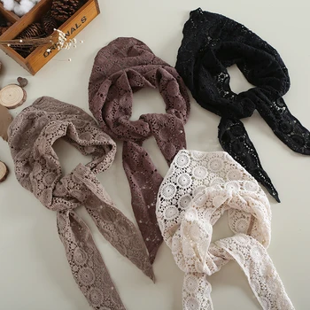 

Lolita hollow out circle hook flower quality scarf headband Mori girl Japanese girl