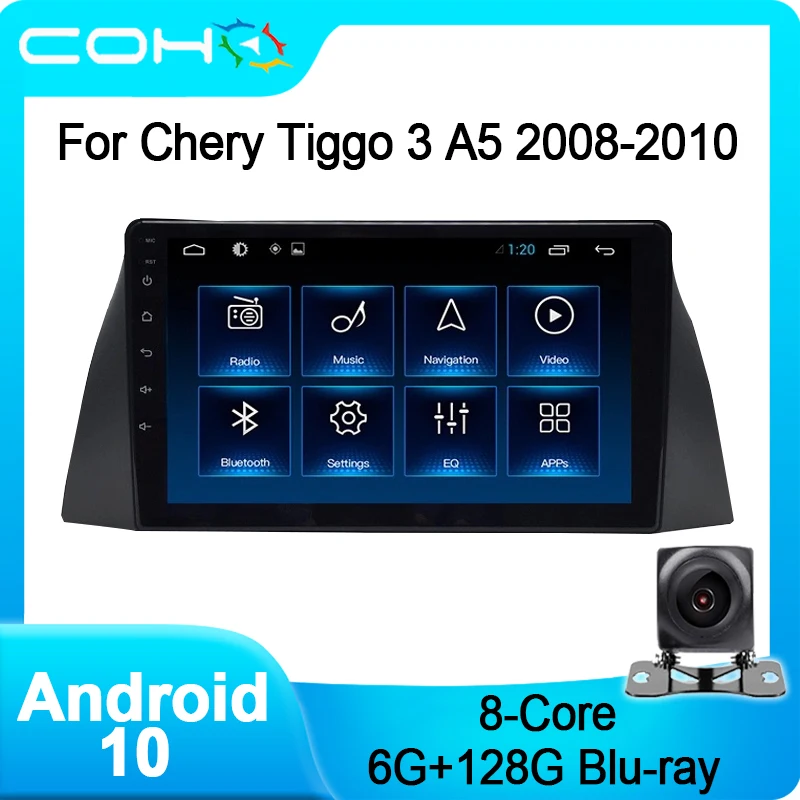 COHO для Chery Tiggo 3 A5 2008 2010 Gps навигация Авторадио автомобильный мультимедийный Android 10 0